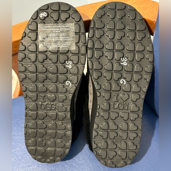 NWOT UGG Pure women’s gray suede hearts & red stitching/black wool shoes, Size 7 - Picture 5 of 16